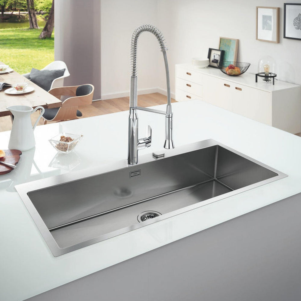 Grohe K800 Flush Mount Inset Mount Single Bowl Kitchen Sink for 1,200mm Cabinet in Stainless Steel Satin - Life Style 1