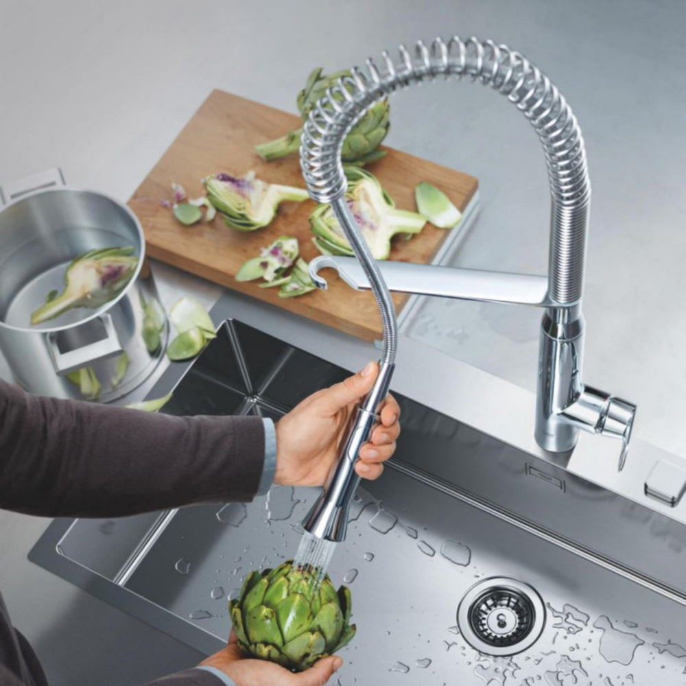 Grohe K800 Flush Mount Inset Mount Single Bowl Kitchen Sink for 1,200mm Cabinet in Stainless Steel Satin - Life Style 2