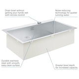 Grohe K800  Flush Mount Single Bowl Kitchen Sink for 900mm Cabinet In Stainless Steel Satin Parts