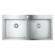 Grohe K800  Flush mount Inset mount Double Bowl Kitchen Sink For 1,200 mm Cabinet In Stainless Steel Satin 57040460