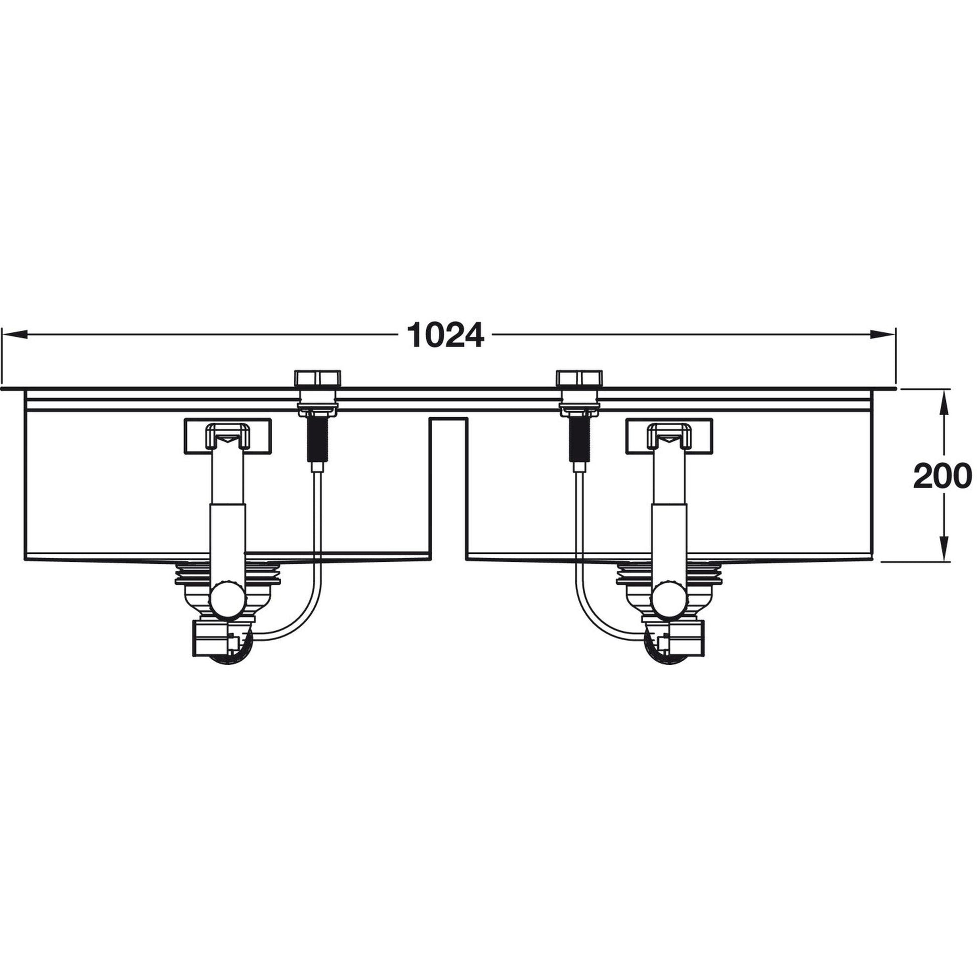 Grohe K800  Flush mount Inset mount Double Bowl Kitchen Sink For 1,200 mm Cabinet In Stainless Steel Satin 57040460 Dimension