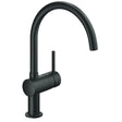 Grohe Minta Contemporary C-Spout Mixer Tap with Single Lever Monobloc in Black