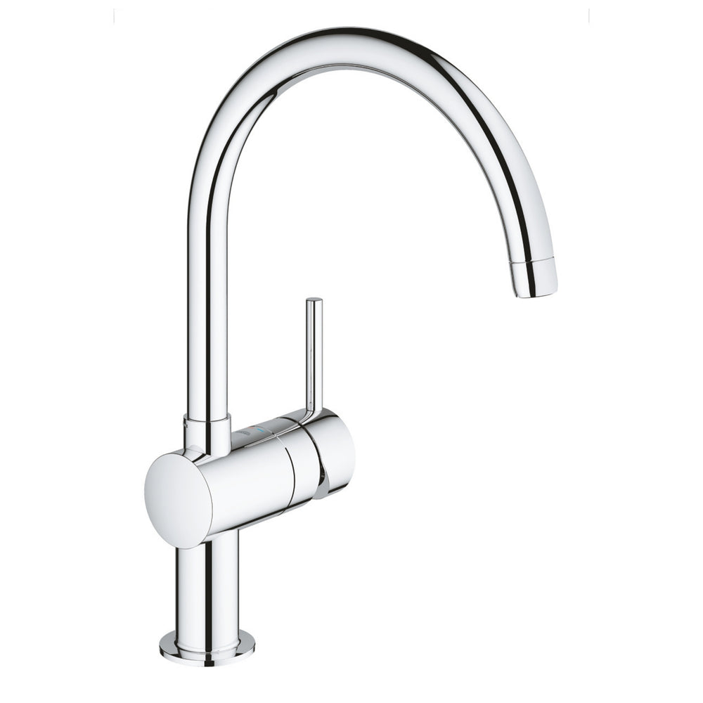 Grohe Minta Contemporary C-Spout Mixer Tap with Single Lever Monobloc in Chrome