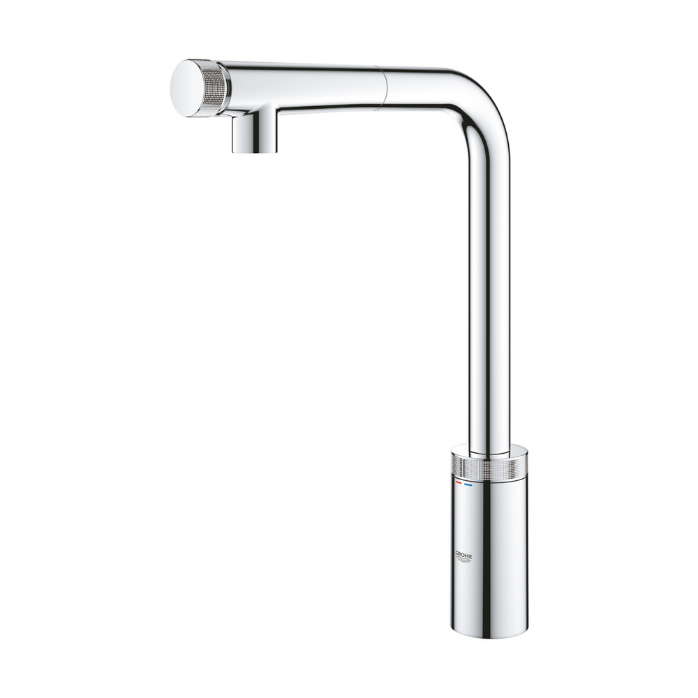 Grohe Minta L-Spout Tap SmartControl With Pull Out Spray in Polished Chrome Right View