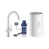 Grohe Red Duo C-Spout 3 Litres Tap with Instant Hot Water and Mixer in Super Steel