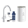 Grohe Red Duo C-Spout 3 Litres Tap with Instant Hot Water and Mixer in Chrome