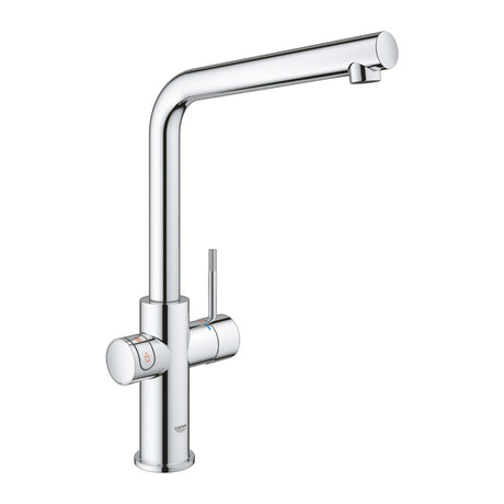 Grohe Red Duo Instant Boiling Water L-Spout Kitchen Mixer Tap with 3 Litre Boiler & CoolTouch Technology Chrome