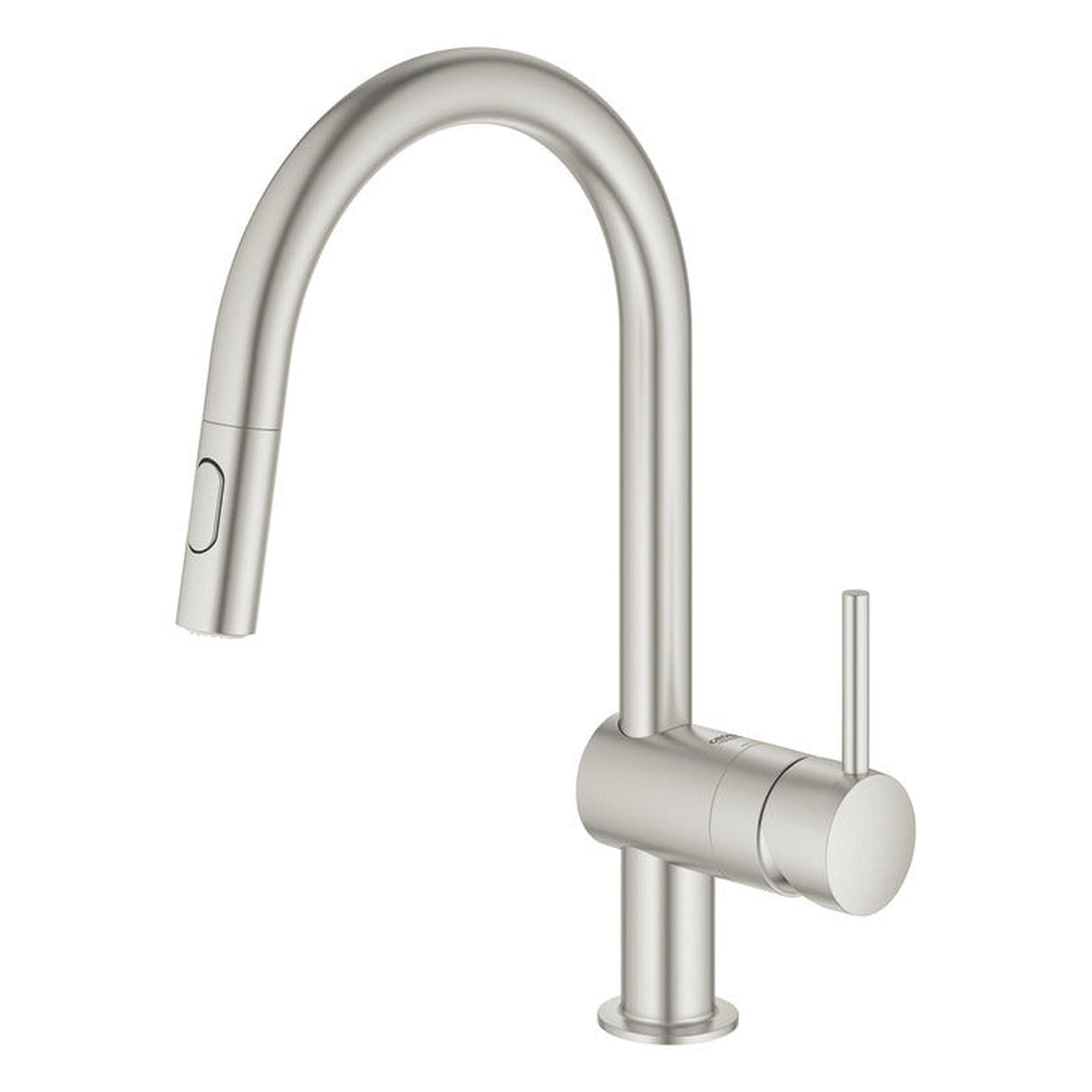 Grohe Vento C-Spout Pull Out Spray With Single Lever Mixer In Brushed super steel 57760090 1