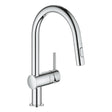 Grohe Vento C-Spout Pull Out Spray With Single Lever Mixer In Polished chrome 57760290