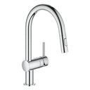 Grohe Vento C-Spout Pull Out Spray With Single Lever Mixer In Polished chrome 57760290