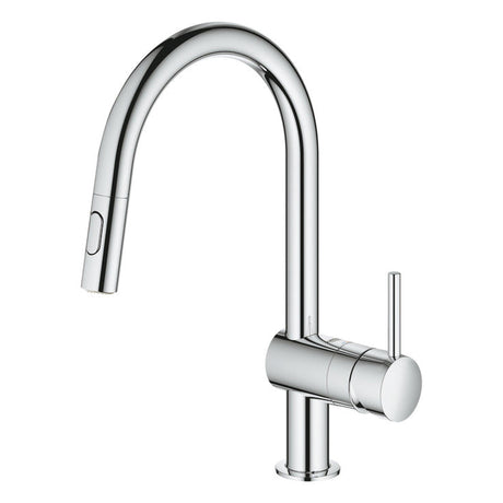 Grohe Vento C-Spout Pull Out Spray With Single Lever Mixer In Polished chrome 57760290 1