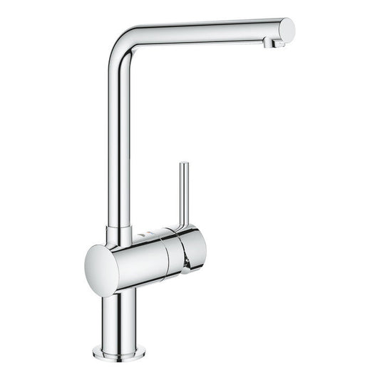 Grohe Vento Contemporary L-Spout Mixer Tap With Single Lever Mixer In Polished Chrome 57760250