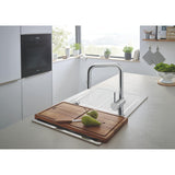 Grohe Vento Pull Out Spray U-Spout Tap  With Single Lever Mixer In Polished Chrome 57761200 Lifestyle