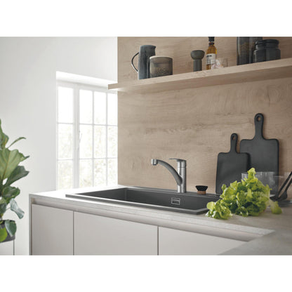 Grohe Via Contemporary Low Spout Mixer Tap With Single Lever In Brushed super steel 57760040 Lifestyle 
