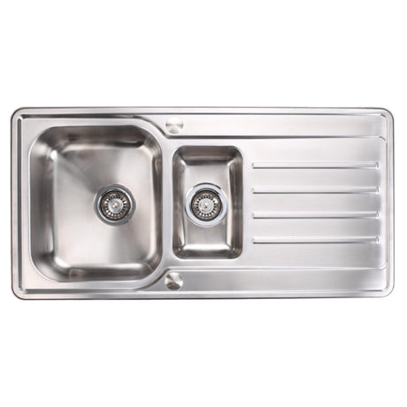 Häfele Abbey  Inset Mount One And Half Bowl Kitchen Sink For 600mm Cabinet in Stainless Steel Polished 56745080