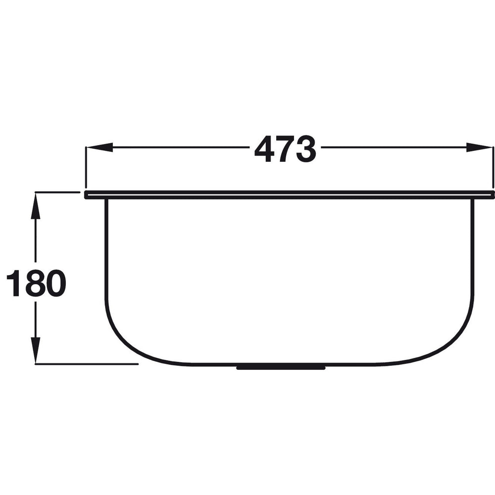Häfele Calder Undermount Single Bowl Kitchen Sink For 600mm Cabinet in Stainless Steel Polished 56748093 Dimension