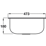 Häfele Calder Undermount Single Bowl Kitchen Sink For 600mm Cabinet in Stainless Steel Polished 56748093 Dimension