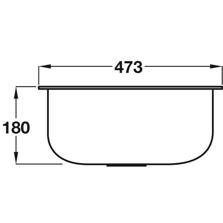 Häfele Calder Undermount Single Bowl Kitchen Sink For 600mm Cabinet in Stainless Steel Polished 56748093 Dimension