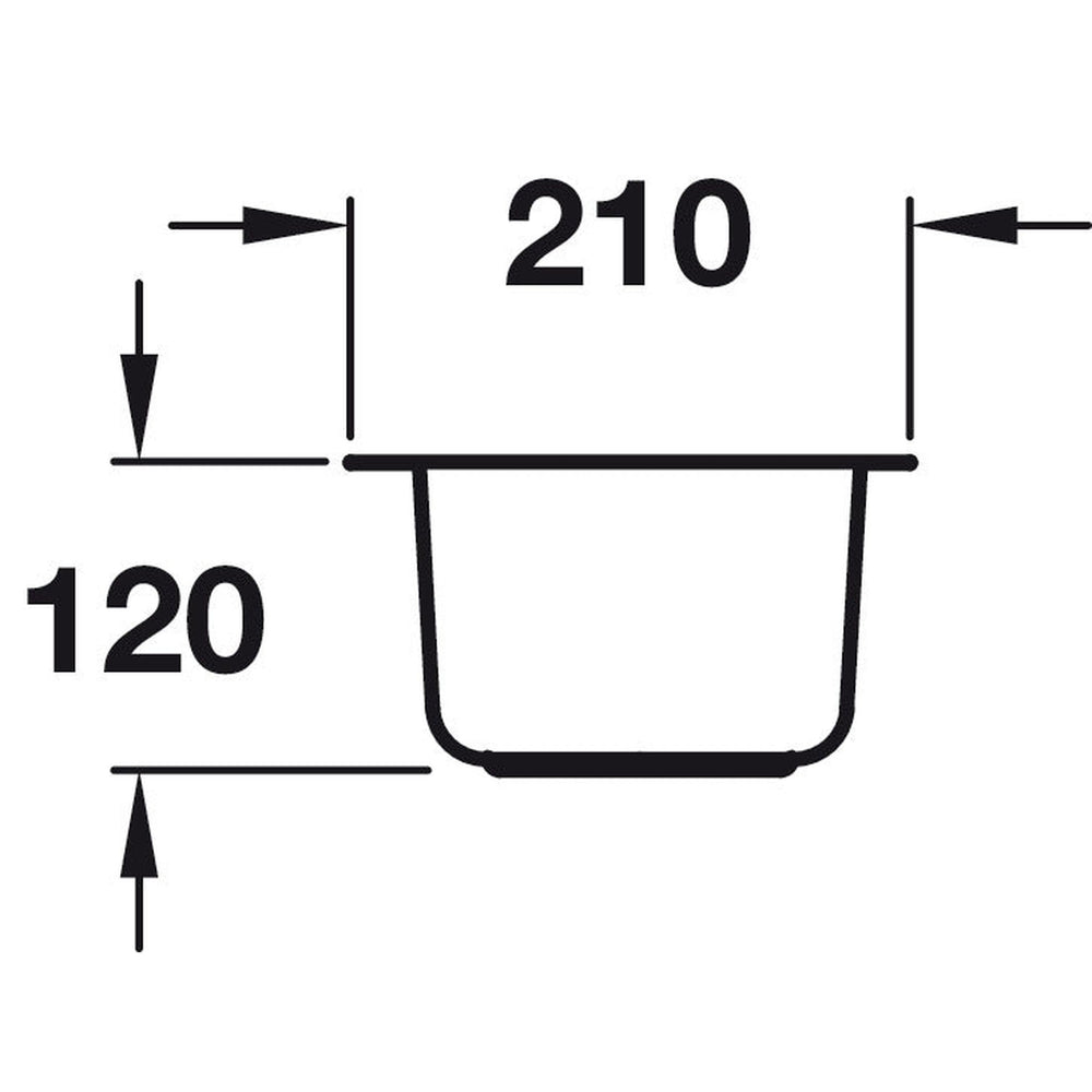 Häfele Christina Undermount  Half Bowl Kitchen Sink For 300mm Cabinet in Stainless Steel 
Polished 56782380 Dimension