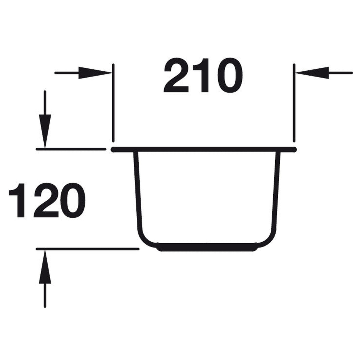 Häfele Christina Undermount  Half Bowl Kitchen Sink For 300mm Cabinet in Stainless Steel 
Polished 56782380 Dimension