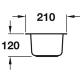 Häfele Christina Undermount  Half Bowl Kitchen Sink For 300mm Cabinet in Stainless Steel 
Polished 56782380 Dimension