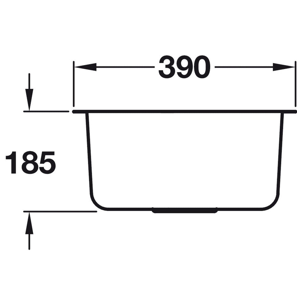 Häfele Christina Undermount Single Bowl Kitchen Sink For 400mm Cabinet in Stainless Steel Polished 56782320 Dimension