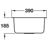 Häfele Christina Undermount Single Bowl Kitchen Sink For 400mm Cabinet in Stainless Steel Polished 56782320 Dimension