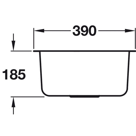 Häfele Christina Undermount Single Bowl Kitchen Sink For 400mm Cabinet in Stainless Steel Polished 56782320 Dimension