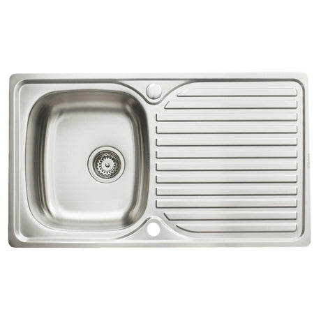 Häfele Irah  Inset Mount Single Bowl Kitchen Sink For 500mm Cabinet in Stainless Steel Satin 56745240
 