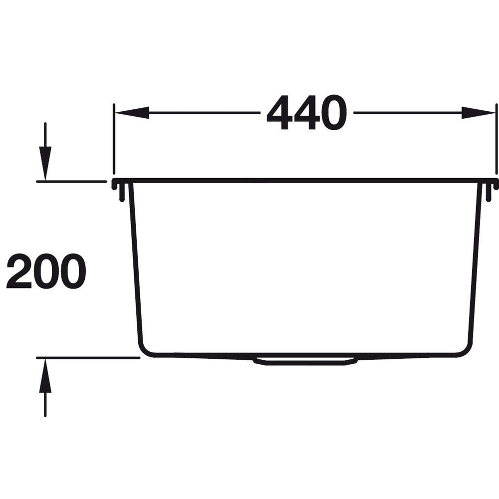 Häfele Lido  Inset Mount  Single Bowl Kitchen Sink For 500mm Cabinet in Stainless Steel Satin 56782310 Dimension