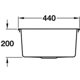 Häfele Lido  Inset Mount  Single Bowl Kitchen Sink For 500mm Cabinet in Stainless Steel Satin 56782310 Dimension