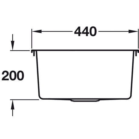 Häfele Lido  Inset Mount  Single Bowl Kitchen Sink For 500mm Cabinet in Stainless Steel Satin 56782310 Dimension