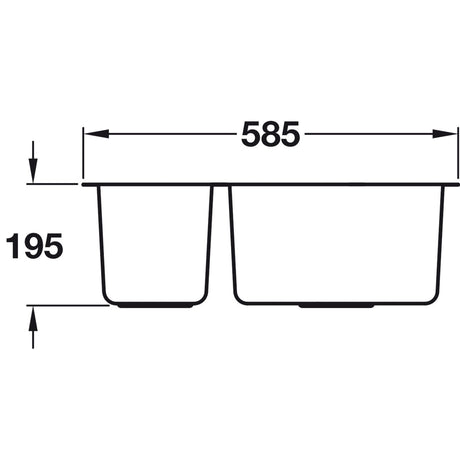 Häfele Lido Undermount One And Half Bowl Kitchen Sink For 600mm Cabinet in Stainless Steel Satin 56782220 Dimension
