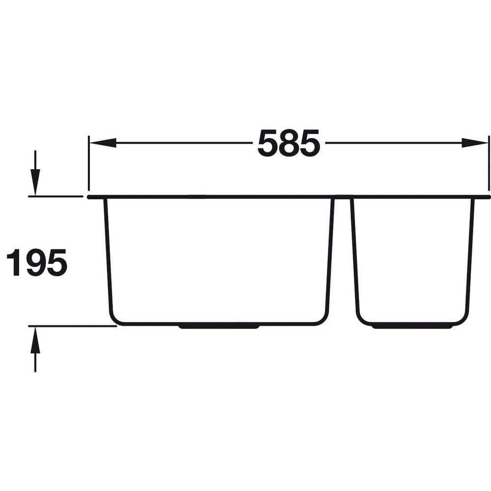 Häfele Lido Undermount One And Half Bowl Kitchen Sink For 600mm Cabinet in Stainless Steel Satin 56782221 Dimension