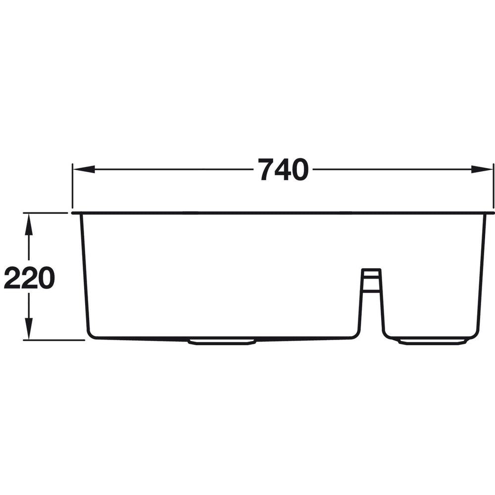 Häfele Lido Undermount One And Half Bowl Kitchen Sink For 800mm Cabinet in Stainless Steel Satin 56782260 Dimension