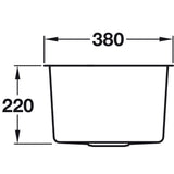 Häfele Lido Undermount Single Bowl Kitchen Sink For 400mm Cabinet in Stainless Steel Satin 56782230 Dimension