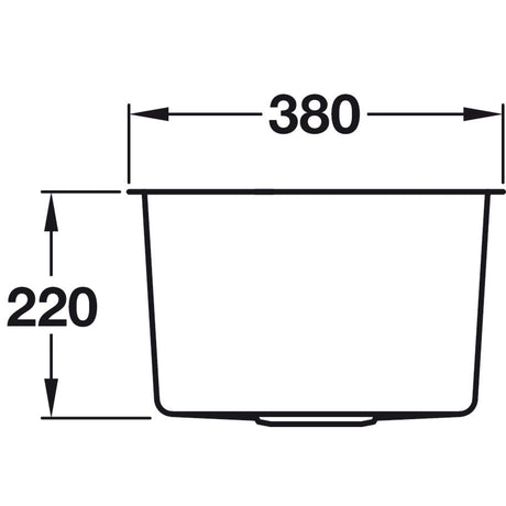 Häfele Lido Undermount Single Bowl Kitchen Sink For 400mm Cabinet in Stainless Steel Satin 56782230 Dimension