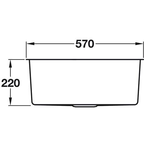 Häfele Lido Undermount Single Bowl Kitchen Sink For 600mm Cabinet in Stainless Steel 56782240 Dimension