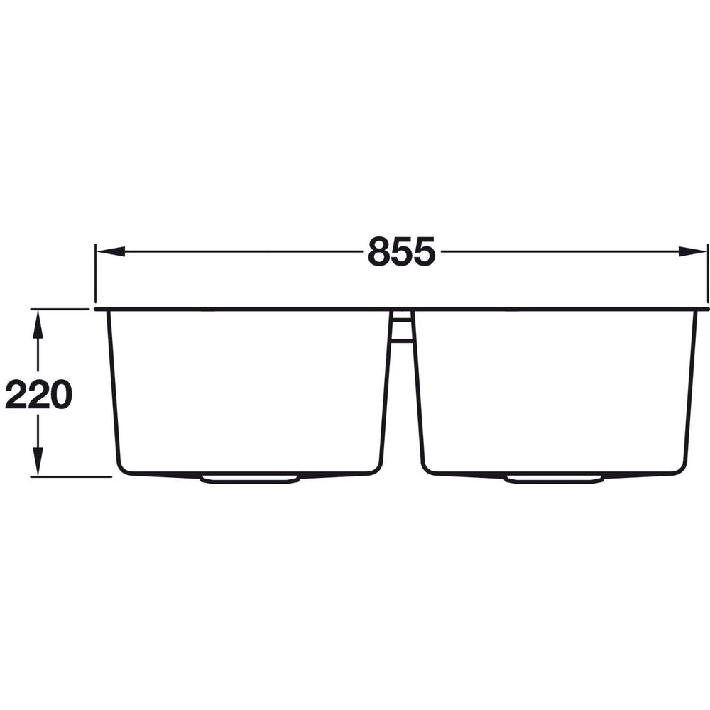 Häfele Lido Undermount Single Bowl Kitchen Sink For 900mm Cabinet in Stainless Steel Satin 56782250 Dimension