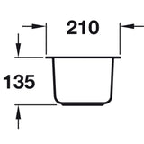 Häfele Murano Undermount Half Bowl Kitchen Sink For 300mm Cabinet in Stainless Steel 56782390 Dimension