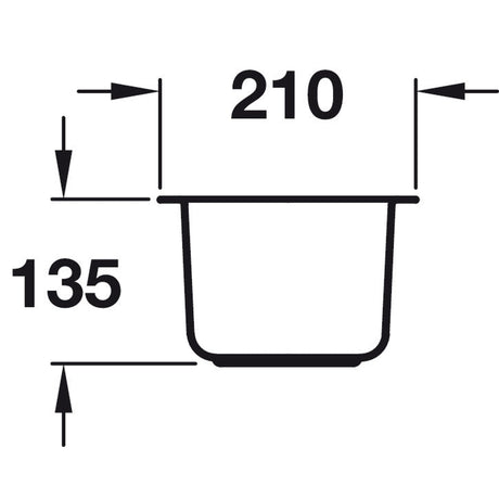 Häfele Murano Undermount Half Bowl Kitchen Sink For 300mm Cabinet in Stainless Steel 56782390 Dimension