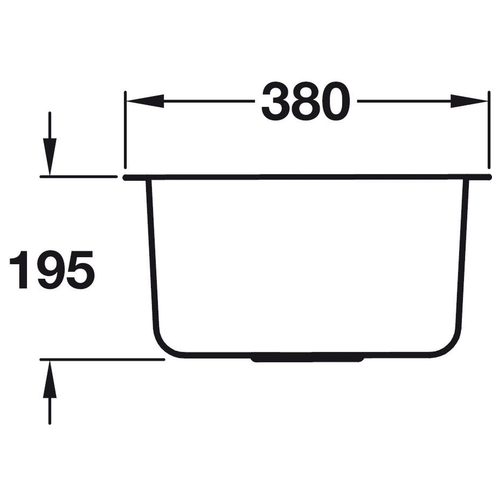 
Häfele Murano Undermount Single Bowl Kitchen Sink For 400mm Cabinet in Stainless Steel 56782170 Dimension
