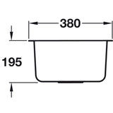 
Häfele Murano Undermount Single Bowl Kitchen Sink For 400mm Cabinet in Stainless Steel 56782170 Dimension
