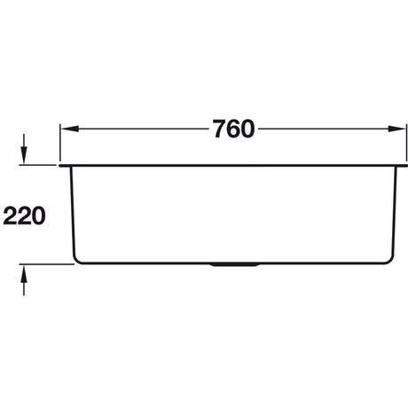 Häfele Murano Undermount Sink For 800mm Cabinet With Single Bowl in Stainless Steel 56782300 Dimension