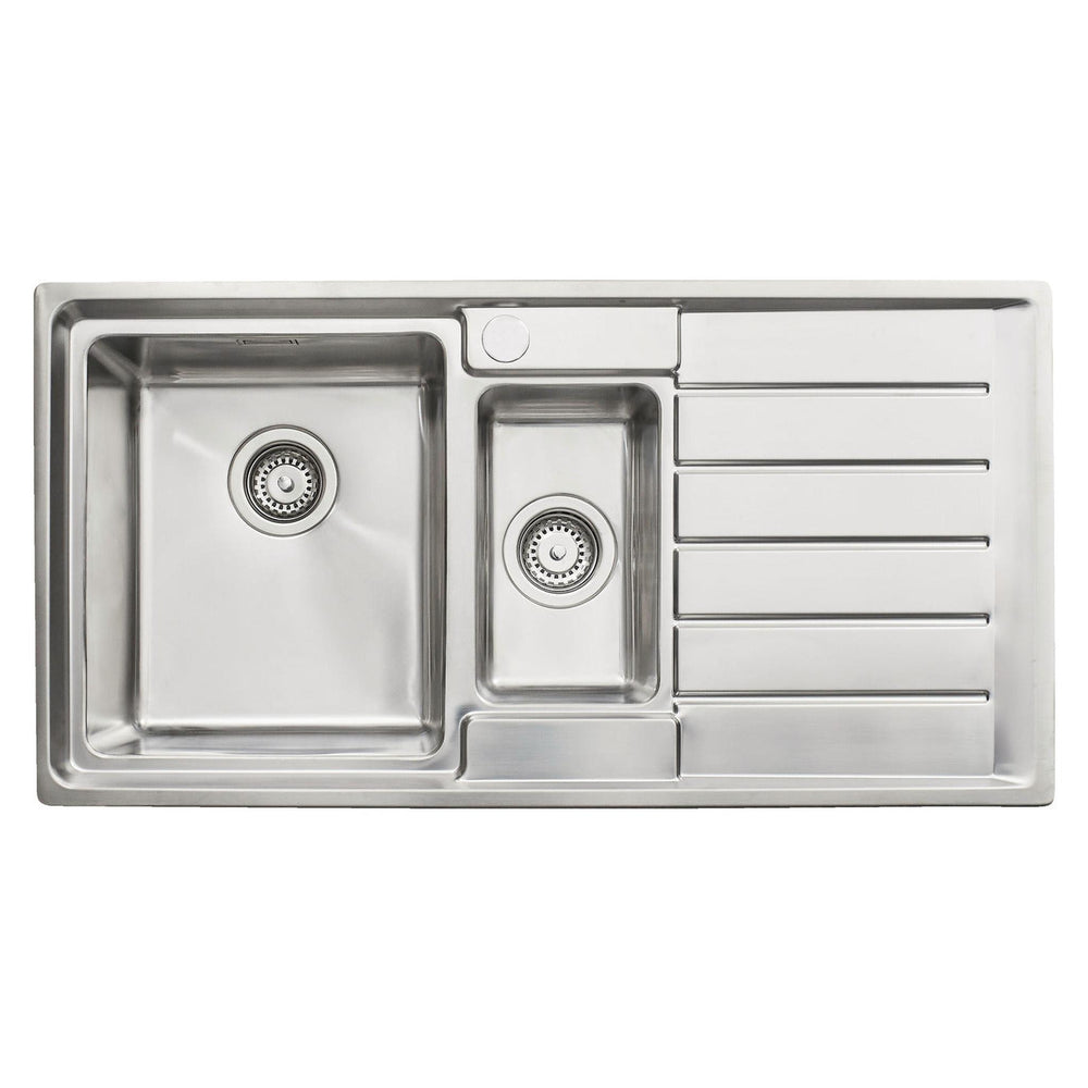 Häfele Veneto Inset Mount One and Half Bowl with Drainer Kitchen Sink For 600mm Cabinet in Stainless Steel 56782141