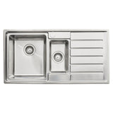 Häfele Veneto Inset Mount One and Half Bowl with Drainer Kitchen Sink For 600mm Cabinet in Stainless Steel 56782141
