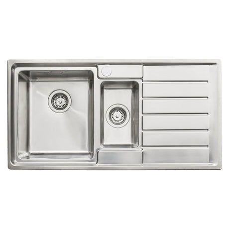 Häfele Veneto Inset Mount One and Half Bowl with Drainer Kitchen Sink For 600mm Cabinet in Stainless Steel 56782141