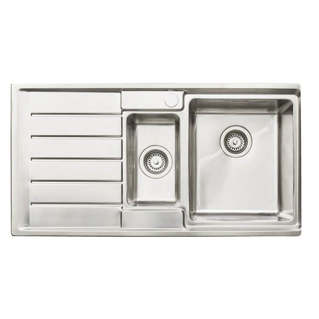 Häfele Veneto Inset Mount One and Half Bowl with Drainer Kitchen Sink For 600mm Cabinet in Stainless Steel 56782142