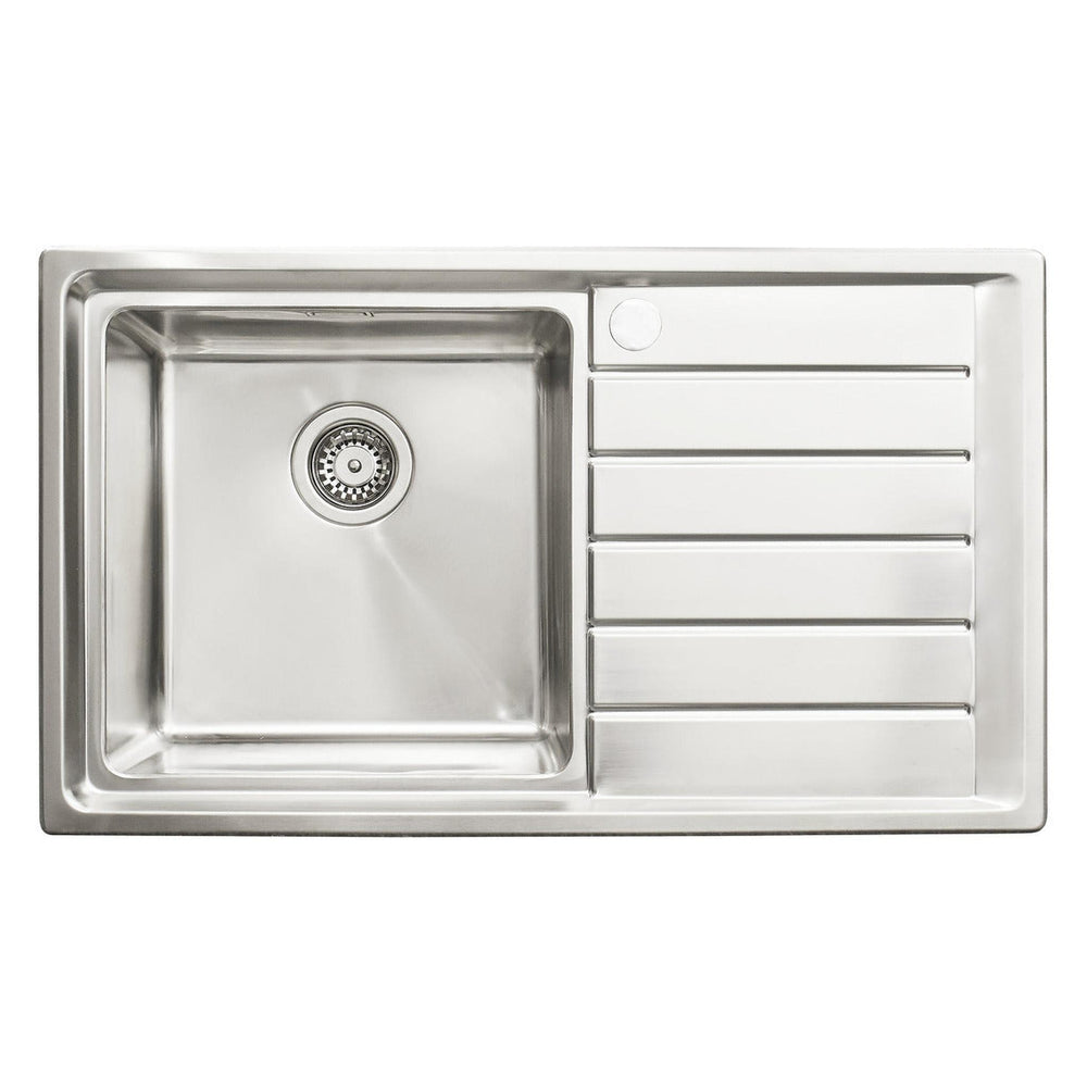 Häfele Veneto Inset Mount Single Bowl Kitchen Sink For 500mm Cabinet in Stainless Steel Satin 56782161