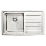 Häfele Veneto Inset Mount Single Bowl Kitchen Sink For 500mm Cabinet in Stainless Steel Satin 56782161